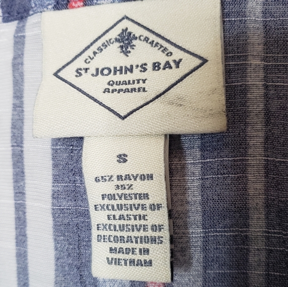 St John's Bay Top Sleeveless Striped Blue and White Women's Size Small NWT - Picture 5 of 15